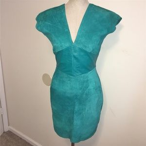 Chamois Shack Turquoise  Leather & Suede Dress  M